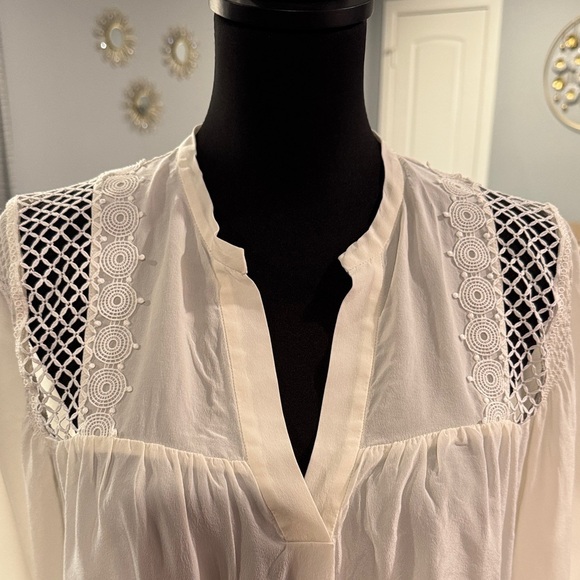Sandro Ivory Blouse with Crochet Detail - Picture 3 of 10